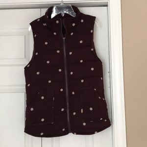 Polka dot puffer vest
